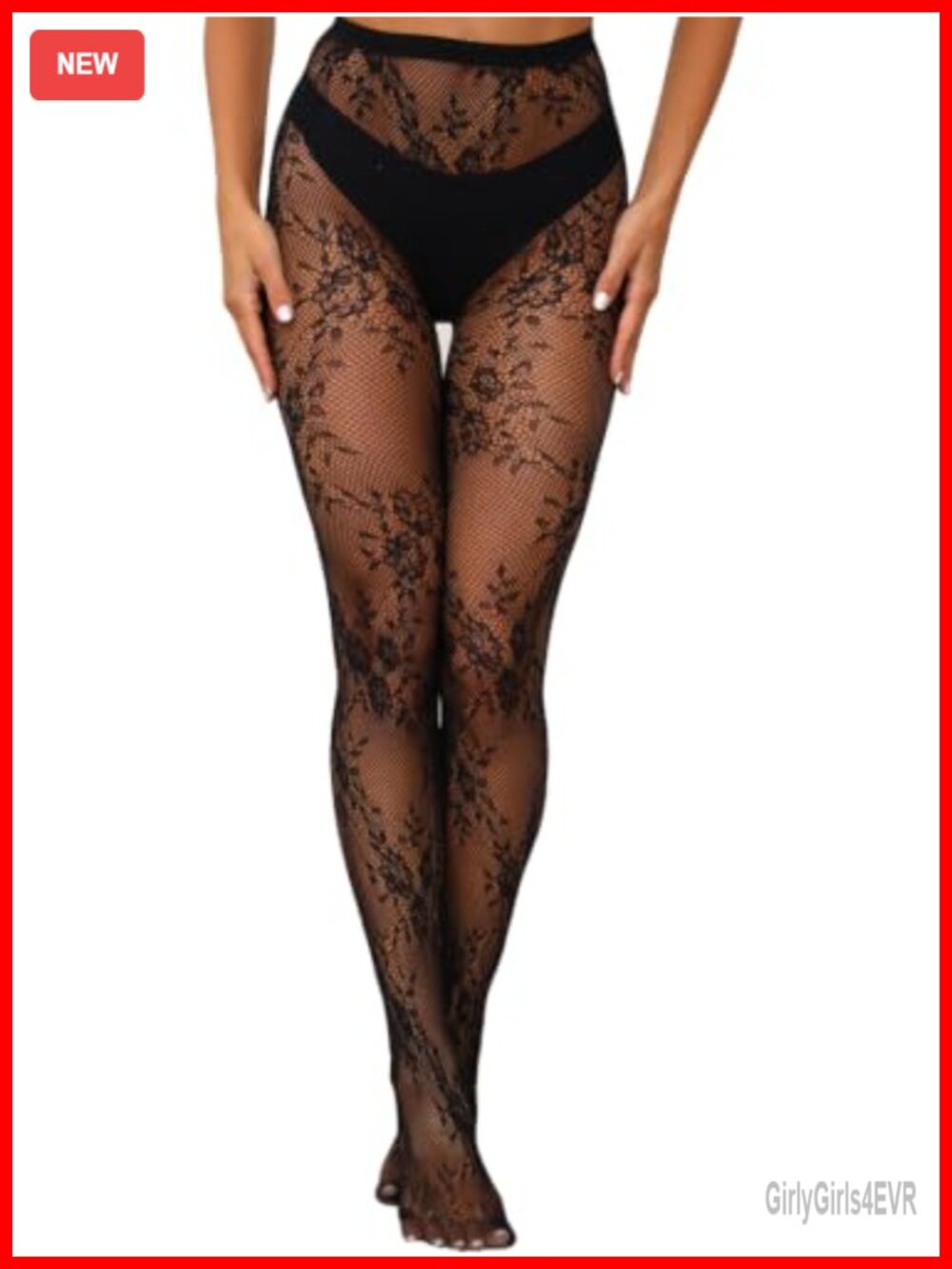 Floral Lace Fishnet Tights High Waist Patterned Pantyhose Nylon Stockings